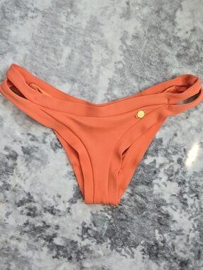 Ribbed Orange Bikini Bottom - Women's Swimwear